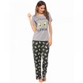 thumbnail image 1 of Pajama Suit For Ladies Cotton Short-sleeved Printed Home Wear Solid Color Pajama Two-piece Set 2XL, 1 of 7