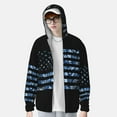 thumbnail image 4 of Kll Navy Camouflage American Flag Print Men'S Women’s Upf 50+ Sun Protection Outdoor Hoodie Jacket Long Sleeve Fishing Hiking Performance Shirt- 3x-Large, 4 of 8