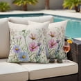 thumbnail image 2 of Outdoor Pillow Cover Waterflowers Set of 2 Waterproof Throw Pillowcases Wildflowers Decorative Patio Furniture Pillows for Couch Garden Indoor & Outdoor Use, 2 of 9