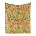 thumbnail image 1 of Paisley Soft Flannel Fleece Throw Blanket, Traditional Persian Teardrop Pattern Print Eastern Elements Vintage, Cozy Plush for Indoor and Outdoor Use, 50" x 60", Multicolor, by Ambesonne, 1 of 6