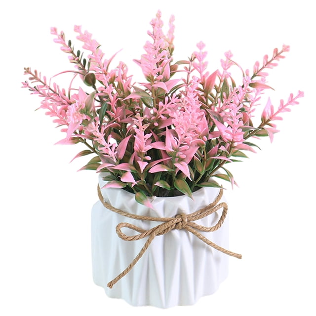 Ramo de flores artificiales - Pequeños jarrones de cerámica, arreglos de jarrones para decorar la mesa del comedor de la oficina en el hogar para bodas