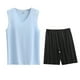 thumbnail image 5 of Conjunto Deportivo de los Hombres, Moda Casual de Color Sólido Cuello en V sin Mangas de Elasticidad Superior para el Desgaste Al Aire Libre, Traje Atlético de Humedad, 5 of 5