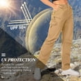 thumbnail image 6 of FEN AI Khaki Ripstop Cargo Work Pants Women Trousers for Casual Fishing Hiking w/Multi Pockets (No Belt), 6 of 10