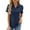 Navy, variant on Scyoekwg Womens Summer Tops Lapel Eyelet Tunic Shirts Short Sleeve T Shirts Trendy Solid Color Loose Casual Ladies Tops Blouses (Wine,XL)