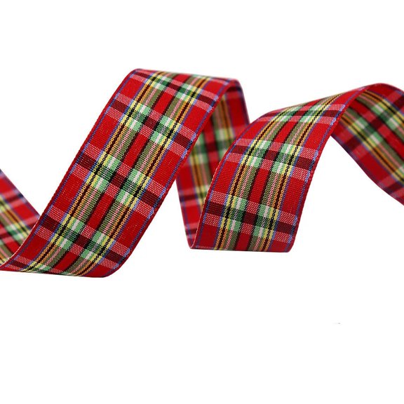 Gingham Ribbon Checkered Ribbon 1-Inch Wide Taffeta Plaid Ribbon 5 Yard Long 100% Polyester Woven Edge