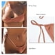 thumbnail image 4 of Bikini De 2 Piezas Para Mujer, Traje De Baño Dividido, Ligero, Elástico, Transpirable, Con Lazo En La Espalda, Lado Lateral, Color Café S, 4 of 5