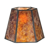 B&P Lamp® Hexagon Mica Shade, 7"(T) X 12"(B) X 7.5"(H)), 1/2" Recess Washer Fitter