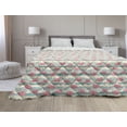 thumbnail image 1 of Geometric Down Alternative Comforter, Abstract Honeycomb Lattice Pattern Grid Diagonal Symmetric Creative Minimal, Microfiber Quilt for All Season, 5 Sizes, Grey Lime Green, by Ambesonne, 1 of 3