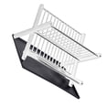 thumbnail image 1 of Kitchen Dish Rack, Well Organization 2 Tier Folding Drain Board Dish Drying Rack Keep Neatly  for Tableware for Home Use White,Black, 1 of 7