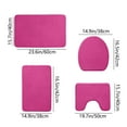 thumbnail image 3 of Btomtd 4pcs Solid Color Bath Rug Set Floor Mat Foam Base Absorbent Toilet Cover Machine Washable Carpet Decor, Pink, 3 of 9