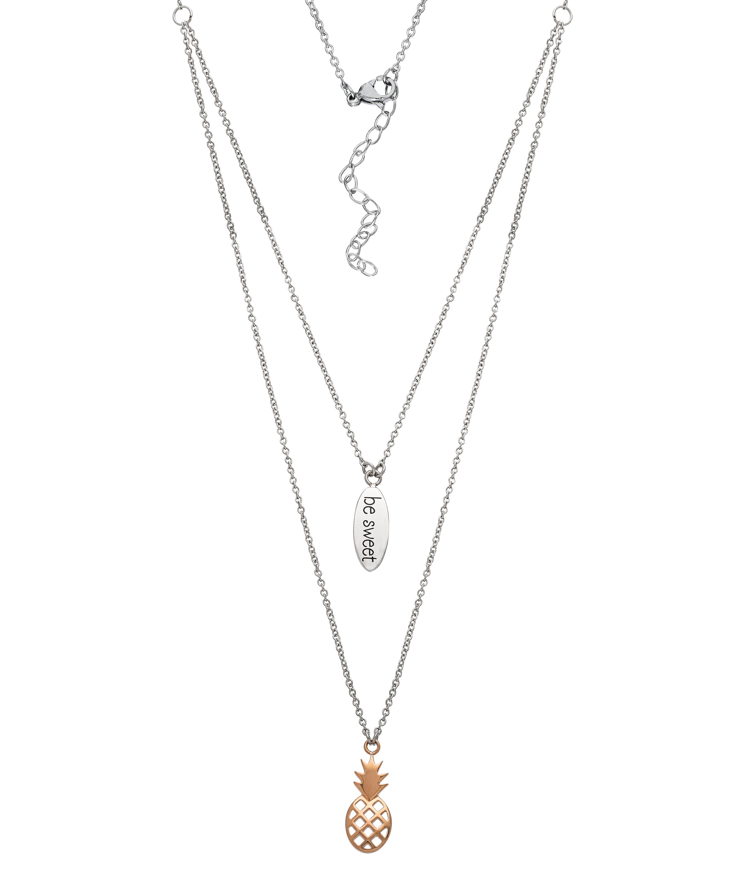 Lux Accessories Goldtone Pineapple Tropical Fruit Charm Pendant Necklace