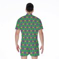 thumbnail image 2 of Fleur-De-Lis Mardi Gras Pattern Short Sleeve Men'S Rompers, Mardi Gras Casual Summer Jumpsuits Outfit, 2 of 4