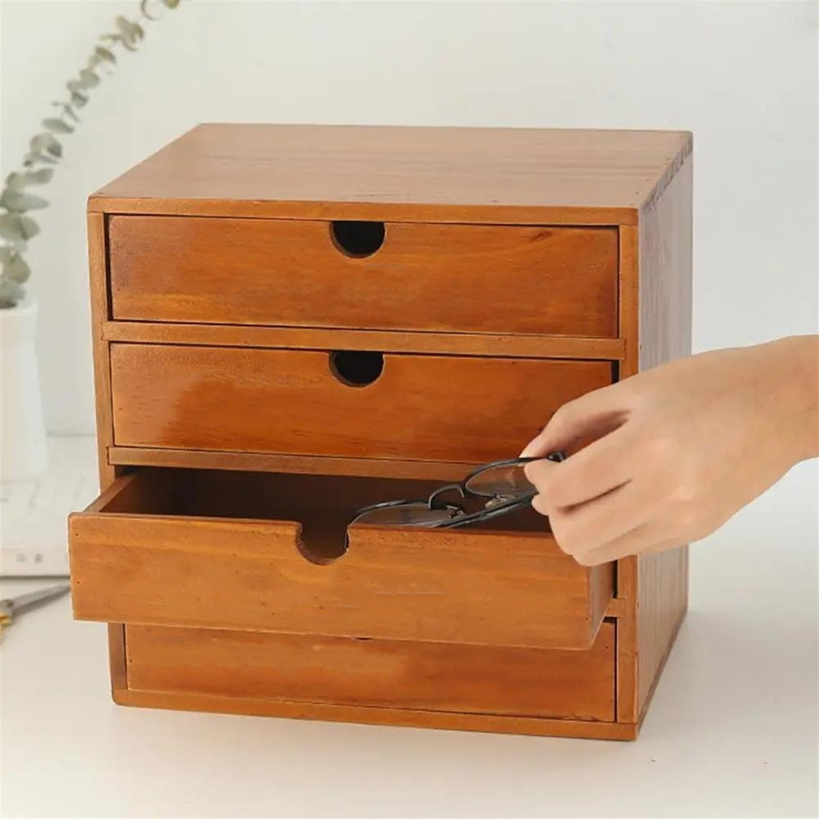 Vintage Wooden Box Storage Drawer Wooden Chest Of Drawers Jewelry Box Cosmetics Organizer Home Decoration Desktop Storage Box