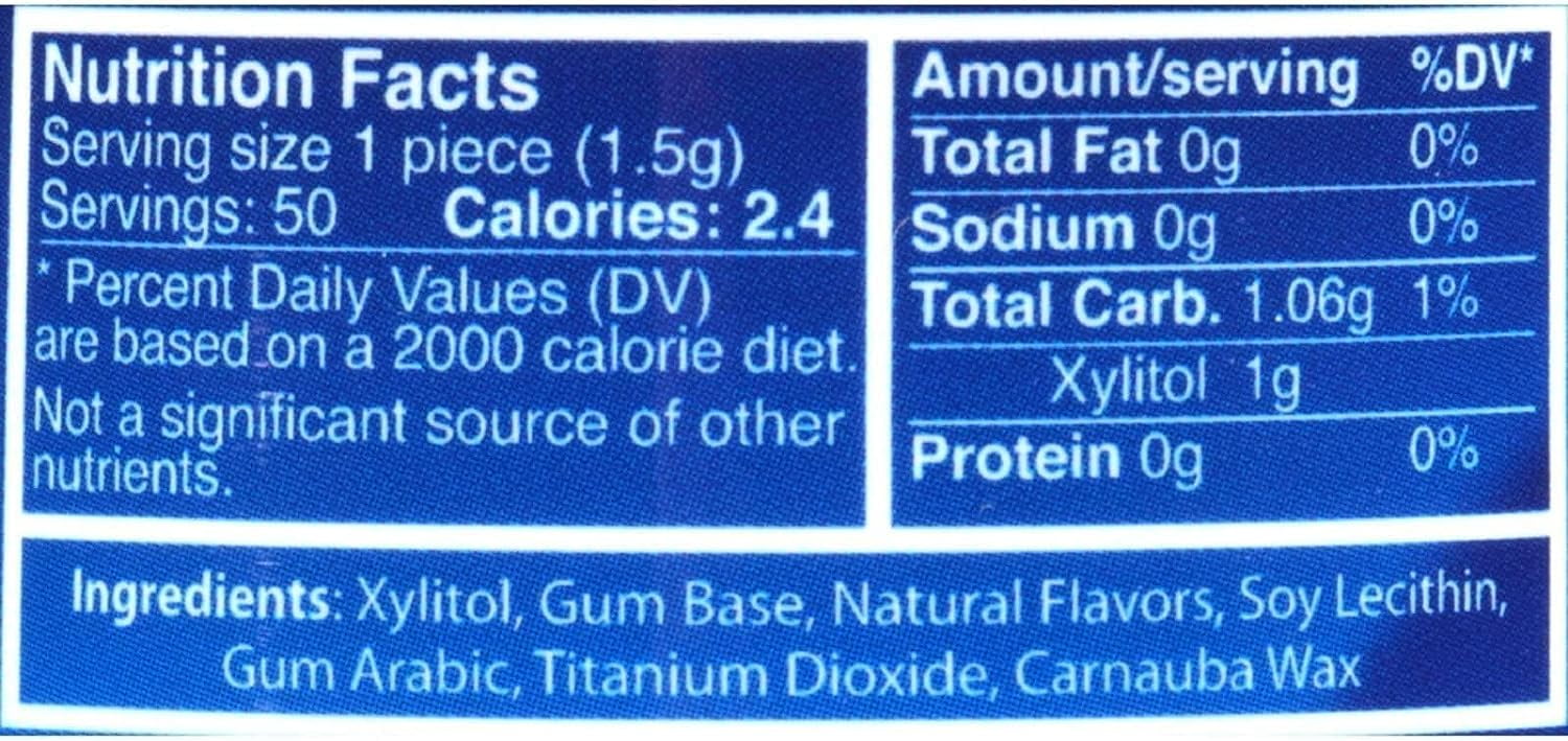 Epic Dental Xylitol Sweetened Peppermint Gum Gluten Free 50 ct, Pack of 4