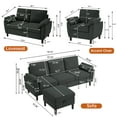 thumbnail image 3 of Pingliang Home 3 Piece Sofa Set,Convertible Sectional Sofa Couch with Storage Ottoman and Storage Pockets, L Shaped 3 Seater+Reversible Ottoman+Loveseat+Accent Chair,for Living Room Apartment Office, 3 of 8