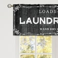thumbnail image 4 of Black Wooden Farmhouse Laundry Room Curtain Valance for Window Treatments Vintage Country Barn Rod Pocket Treatment Rustic Country Window Drapes for Bathroom 1 Panel (52x18 Inch), 4 of 5