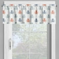 thumbnail image 2 of Ambesonne Octopus Valance Pack of 2, Nautical Silhouettes, 54"X12", Blue Grey Cinnamon, 2 of 5
