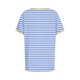 thumbnail image 4 of Blusas para las Mujeres Casual, Rayas Impresas Patchwork Manga Corta Cuello Redondo Top Hecho de 95% Poliéster 5% Spandex para el Verano, Tops Cortos para las Mujeres, 4 of 5