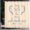 thumbnail image 3 of Ambesonne Adventure Shower Curtain, Calligraphic Words Antler, 69"Wx75"L, Champagne Dust, 3 of 4