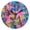 Black, variant on YAZAOO Decorative Wall Clock Size:25cm Retro Star Spectrum Design Pattern Clock