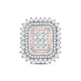 thumbnail image 2 of 10kt Rose Gold Womens Round Baguette Diamond Cluster Ring 3-1/2 Cttw, 2 of 4