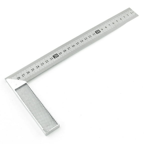 Unique Bargains 30cm 12 inch 90 Degree Right Angle L Shape Square Ruler Tool Stainless Steel