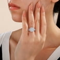 thumbnail image 6 of Flydeer Engagement Rings for Women Princess Cut Wedding Promise Ring Silver Plated Anniversary Jewelry Gift for Her Size 5, 6 of 8