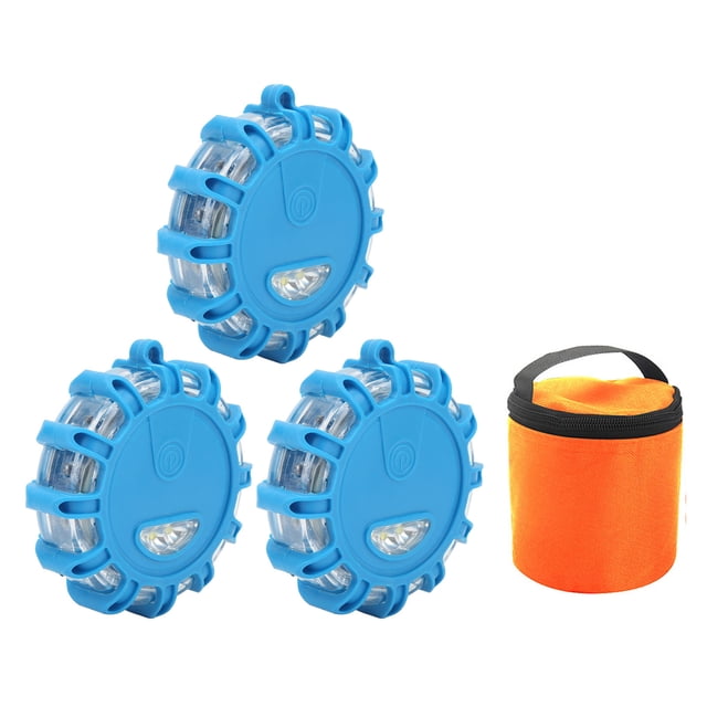 LED Road Emergency Light,3pcs LED Road Flares Roadside Flashing Flare Kit Roadside Safety Light Professional Grade