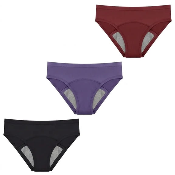 CARER High Waisted Period Underwear for Women 4-Layer 2oz Absorbent 100% Cotton Leakproof Postpartum Panties 3 Pack