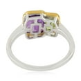 thumbnail image 3 of KIRAN FINE JEWEL Bezel Emerald Cut Purple Amethyst Peridot Cocktail Band Ring Yellow Gold Plated 925 Silver Wedding Gemstone Statement Jewelry Gift For Her, 3 of 5