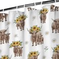 thumbnail image 3 of Highland Cow Sunflower Daisy Pattern Shower Curtain 36"x72" ,Bathroom Decorative Shower Curtains Set with 12 Hooks,Modern Waterproof Washable Shower Curtain, 3 of 6