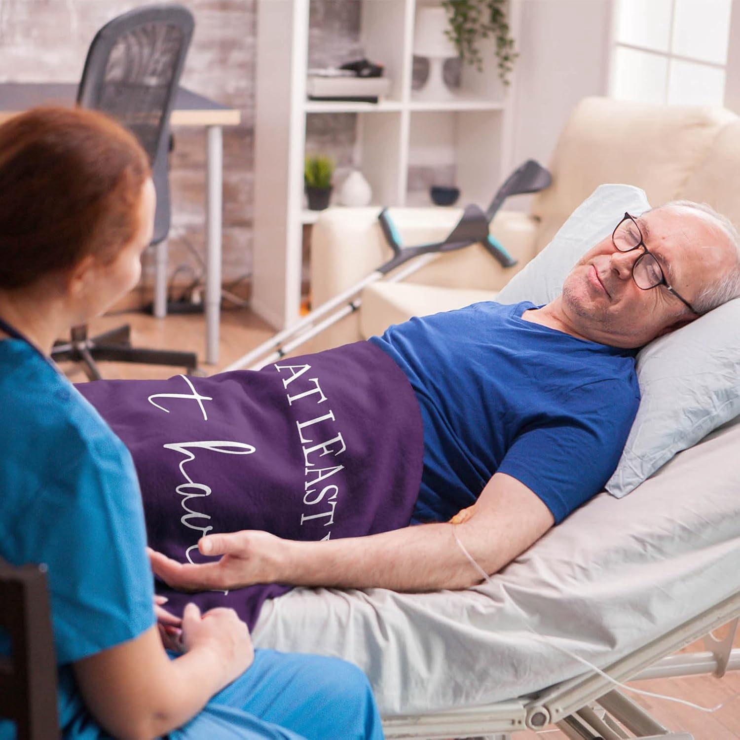 Get Well Gifts for Women/Men Blanket, Get Well Soon/Feel Better/Surgery Recovery/Cheer Up Gifts for Women, at Least You Dont Have to Wear A Cone Throw Blankets