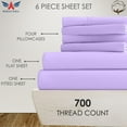 thumbnail image 2 of 18-INCH EXTRA DEEP POCKETS - 6-PC Bedding Set- 100% Organic Cotton Bed Sheet Set 700 Thread Count - Lilac, Queen, 2 of 7