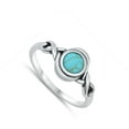 thumbnail image 4 of CHOOSE YOUR COLOR Celtic Knot Loop Twist Promise Ring .925 Sterling Silver Band Blue CZ Female Size 8, 4 of 4
