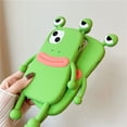 thumbnail image 4 of Funda para iPhone13 6.1"Caricatura de Silicona Lindo 3D Diversión Fresca Boca de Salchicha Rana Funda de Silicona para Teléfono, Niños Niñas Adolescentes Carcasa de Personaje Animal a Prueba de Golpes Fundas Divertidas y Elegantes para iPhone13, Verde oso de fresa  Electrónica, 4 of 5