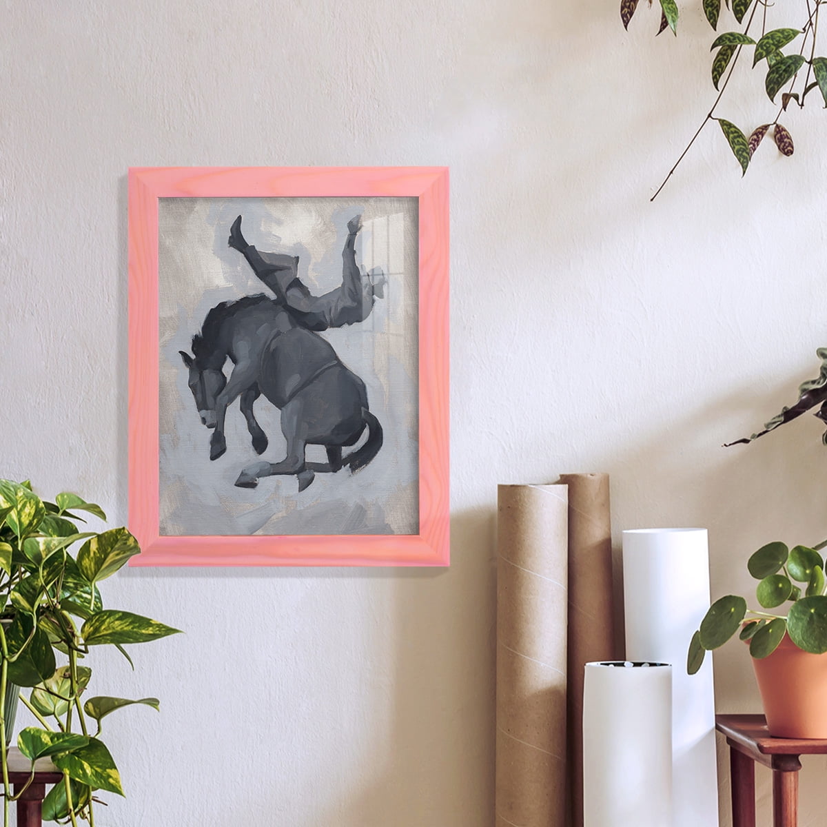 Getting Pitched II - Framed Print w/glass - Sunset Pink