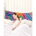 thumbnail image 3 of Colorful Body Pillow Covers, Ethnic Modern Abstract Watercolor Tie-Dye Soft Bed Throw Pillowcases Breathable Cooling Long Lumbar Body Pillow Sham Cover for Bed Sofa 20''x54'', 3 of 7