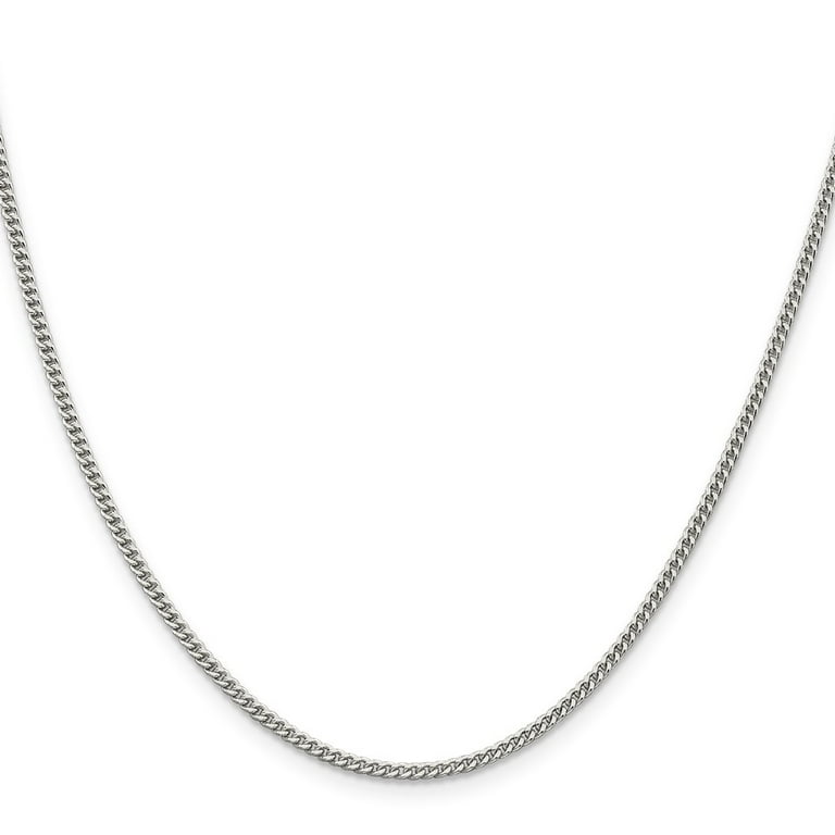 925 Sterling Silver Curb Chain Styles Necklace 2 mm 26 inch