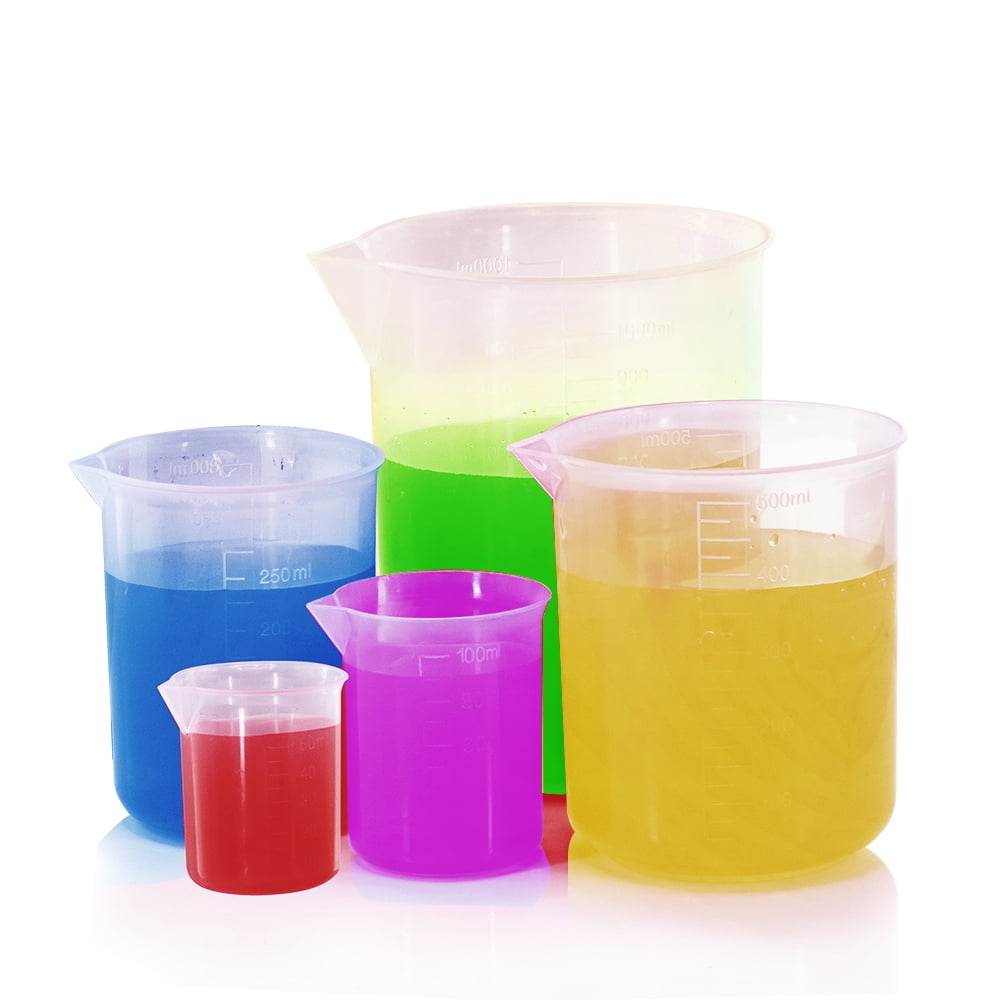 Lakeshore Trade Graduated Plastic Beaker Set 5 Sizes 50 100 250 500 1000ml Walmart Com