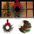 thumbnail image 2 of Wreaths For Front Door | Wreath Wth Red Bow Green Wreaths For Fireplace Home Holiday Wall Party 1pc Outdoor Christmas Wreath Large Coastal Wreaths Light up Valentine Wreath Christmas for outside 30”, 2 of 7