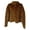 Dark Brown, variant on Women's Winter Jacket - Thick Faux Fur, High Collar, Solid Color, Luxury Style, Heat Retention Coat