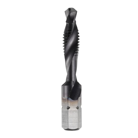 Unique Bargains Combination Drill and Tap Bits Metric M6 x 1 Thread TiAlN Coated 1/4" Hex Shank Machine Tapping