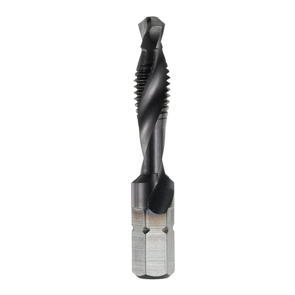 Unique Bargains Combination Drill and Tap Bits Metric M6 x 1 Thread TiAlN Coated 1/4" Hex Shank Machine Tapping