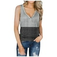 thumbnail image 2 of DPTALR Womens Casual Loose Color Matching Button V-neck SleevelessTops Blouses Vests, 2 of 6