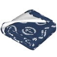 thumbnail image 2 of Salouo Navy Nautical Print Bed Blankets,Flannel Blanket Comfortable Air Conditioning Blanket Lightweight Blanket for Sofa Bed Travel & Couch -50"x40", 2 of 8