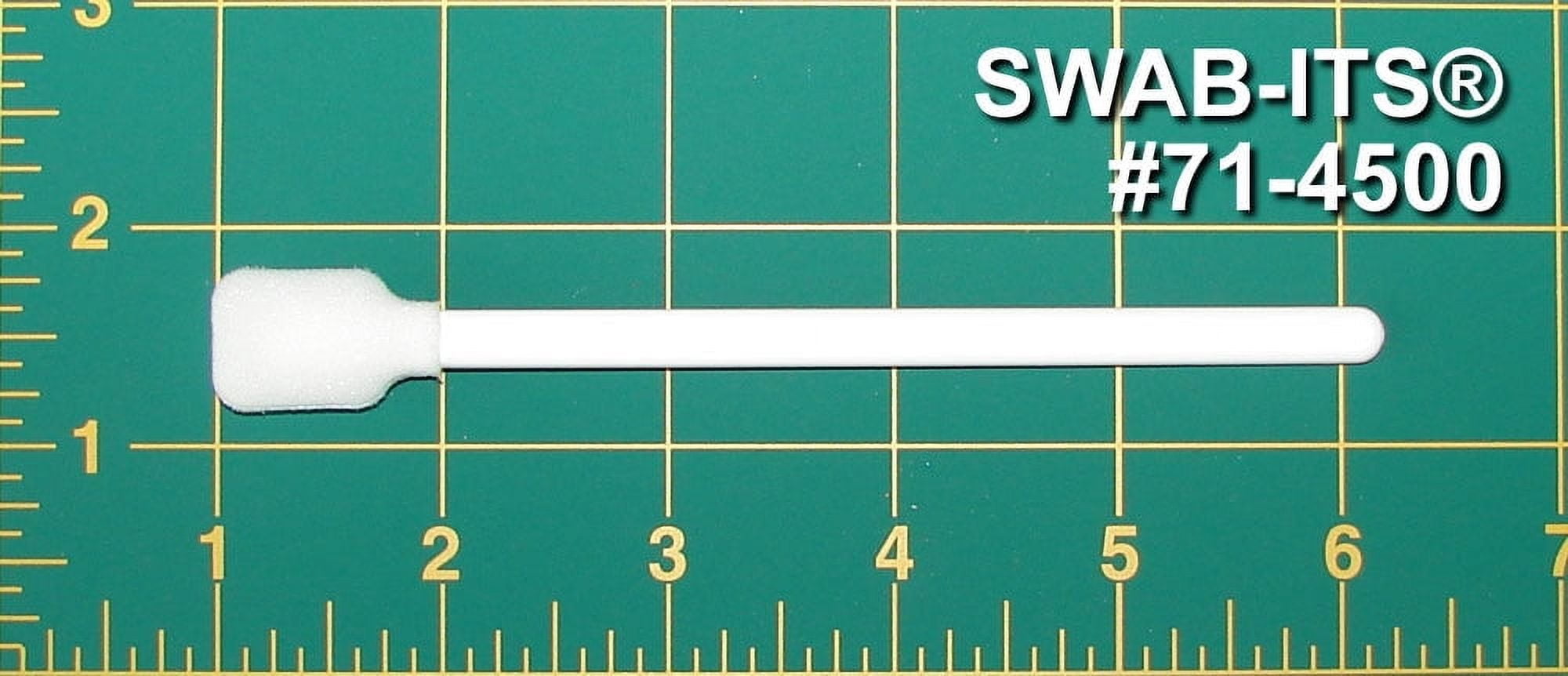 (Bag of 500 Swabs) 71-4500: 5.19” Overall Length Foam Swab with Wide Rectangular Foam Mitt and Polypropylene Handle