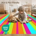 thumbnail image 4 of ODIKA 9'x12' Washable Area Rug Mid Graphic Bold Multicolor Vertical Playful Crayon Century Retro for Dining Room, Basement, Large Office, Non-Slip Chair-Friendly, 4 of 7
