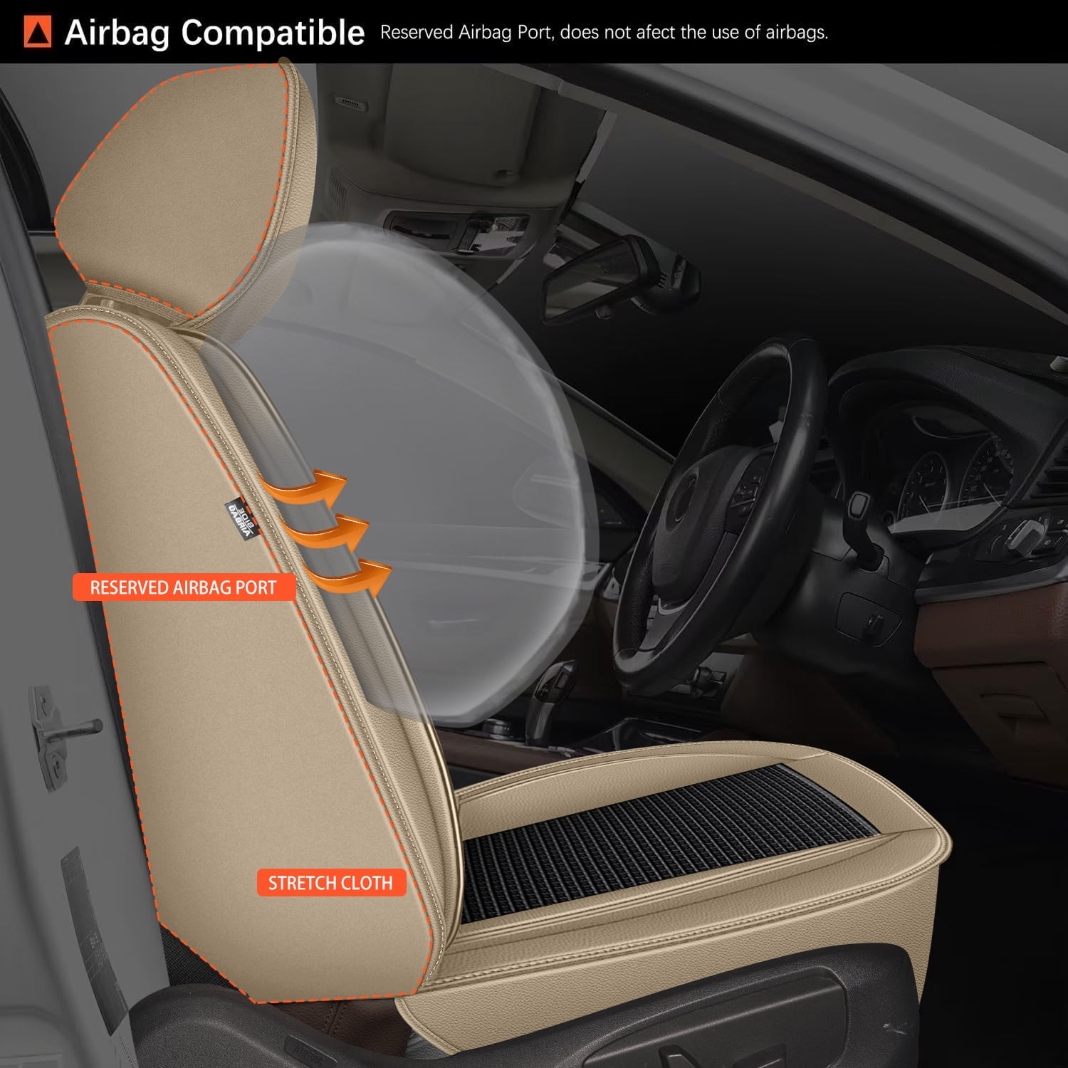 DIKSOAKR Car Seat Covers Full Set for Toyota RAV4 2013-2025 2026 Waterproof Leather Automotive Seat Covers Carseat Protector Compatible Airbag Beige,Full Set(2 Row 5 Seats)