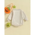 thumbnail image 3 of KelaJuan Toddler Baby Sweatshirt Rompers Halloween Pumpkin Print Long Sleeve Jumpsuit for Newborn Infant Cute Fall Clothes, 3 of 6