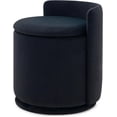 thumbnail image 6 of Casa Pura Furniture 360° Swivel Vanity Makeup Chair with Storage, Upholstered Accent Stool with Backrest, Round Ottoman for Bedroom, Makeup Room & Living Room, Black, 6 of 9